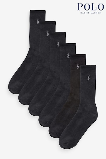 Polo Ralph Lauren Mens Cotton Crew Socks 6 Pack (468547) | £45