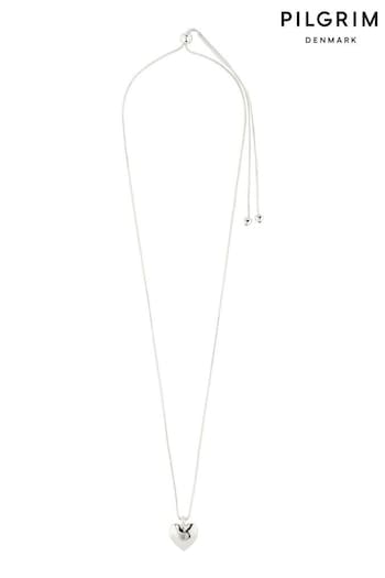 PILGRIM Silver SOPHIA Recycled Heart Necklace Adjustable (468569) | £28
