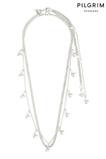 PILGRIM Silver RIKO Recycled Necklaces 2-in-1 Set with Flower Pendants (468593) | £35