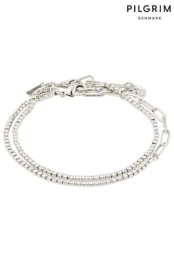PILGRIM Silver ROWAN Crystal 2-in-1 Bracelet (468669) | £28