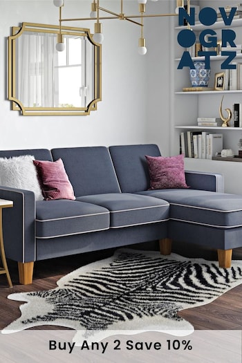 Novogratz Blue Bowen Sectional Sofa (468694) | £800