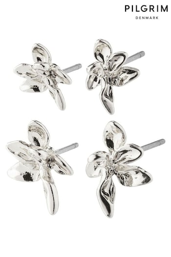 PILGRIM Silver RIKO Recycled Stud Earrings 2-in-1 Set (468695) | £28