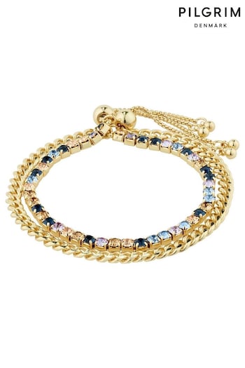 PILGRIM Gold REIGN Bracelet, 2-in-1 Set, with Crystals (468755) | £35