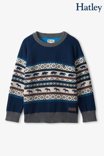 Hatley Blue Winter Knit Crew Neck Sweater (469062) | £35