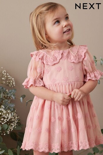 Pink Lace Occasion Dress (3mths-8yrs) (4691C2) | £26 - £32