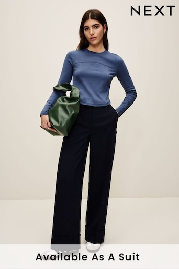 Navy Twill Wide leg Utility Trousers (469282) | £44