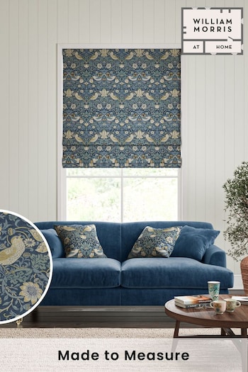 William Morris At Home Blue Strawberry Thief Made To Measure Roman Blinds (469392) | £99