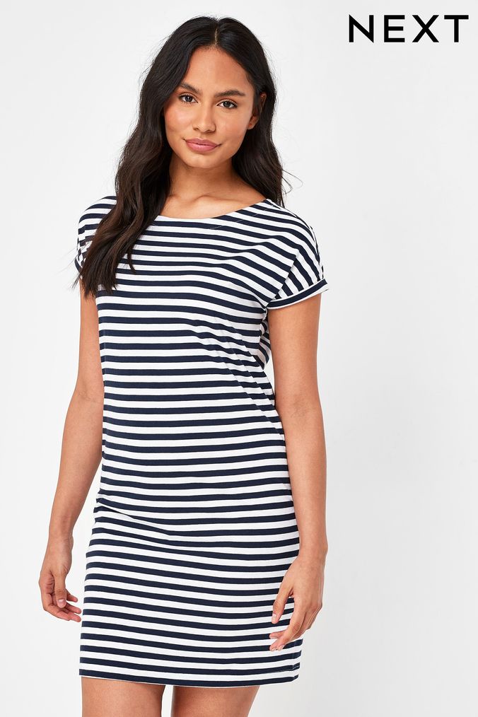 White Stripe Belted Midi Shirt Dress | New Look