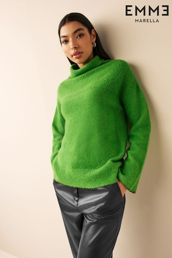 Emme by Marella Green Pablo High Neck Wool Jumper (471314) | £145