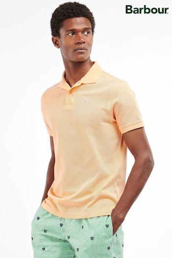 Barbour® Orange Coral Classic Pique Polo Shirt (471344) | £50