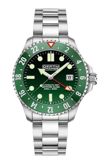 Depth Charge Gents Silver Tone GMT Dive Watch (471345) | £245