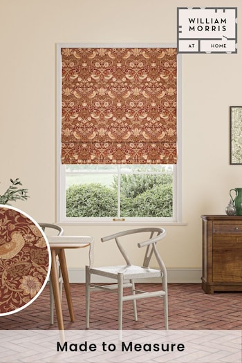William Morris At Home Red Strawberry Thief Made to Measure Roman Blinds (472087) | £99