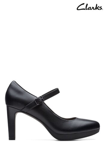 Clarks Black Leather Ambyr Shine Shoes (472399) | £65
