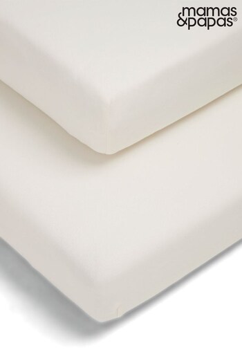 Mamas & Papas Cream Twin Pack Cotbed Fitted Sheets (472569) | £29