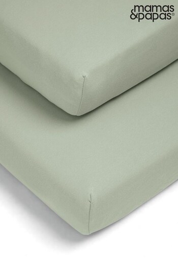 Mamas & Papas Sage Twin Pack Cotbed Fitted Sheets (473307) | £25
