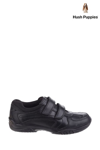 Hush Puppies Black Jezza Senior School Shoes Julbo (473331) | £57
