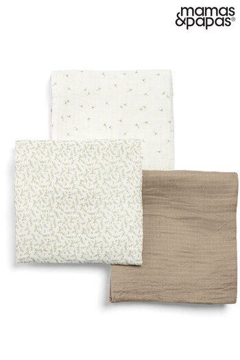 Mamas & Papas Multi Welcome To The World Seedling 3 Pk Muslin Squares (473366) | £25
