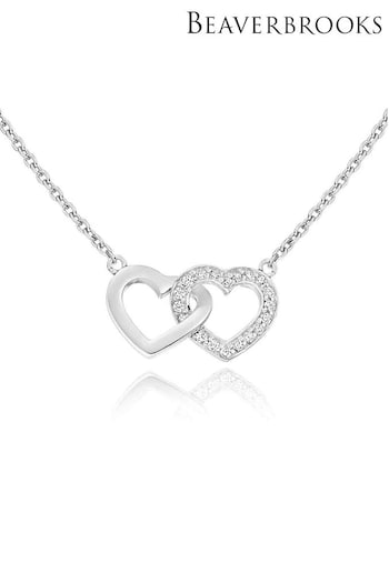 Beaverbrooks Cubic Zirconia Double Heart Necklace (473406) | £69