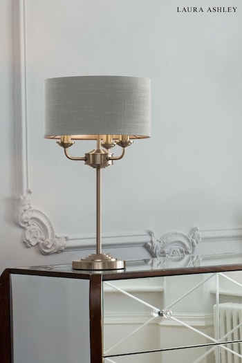 Laura Ashley Silver Sorrento 3 Light Table Lamp Shade (473506) | £145