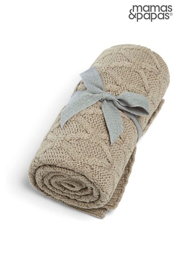 Mamas & Papas Mocha Welcome To The World Seedling Knit Blanket Diamond (473526) | £35