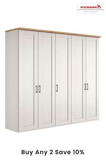 Wiemann White Truro 5 Door Wood Semi Fitted Wardrobe (473802) | £1,540