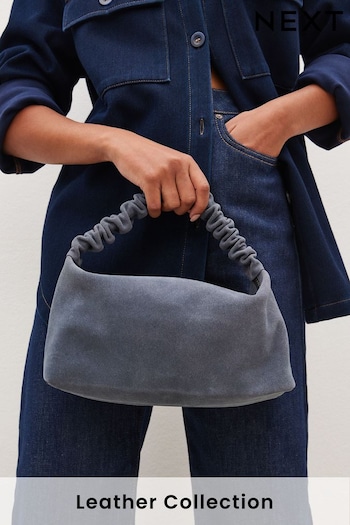 Blue Suede Grab Handle Bag (474190) | £34
