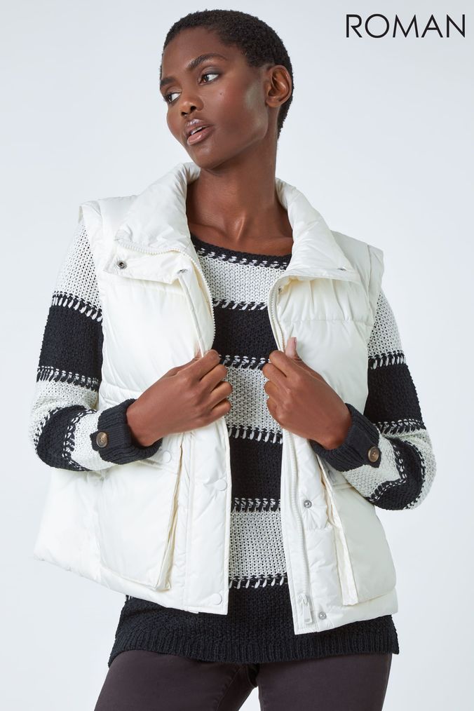 Buy Women s Gilets White Puffer Coatsandjackets Online Next UK