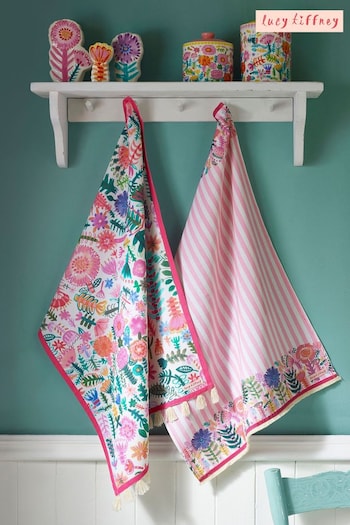 Lucy Tiffney Multicoloured Tasseled Tea Towels (474814) | £16