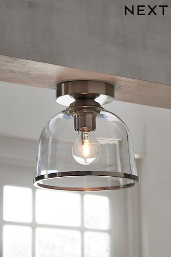 Brushed Chrome Gloucester Flush Fitting Ceiling Light (474923) | £40