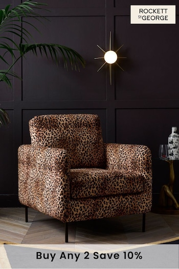 Rockett St George Leopard Love Velvet The Edie Chair (474994) | £435