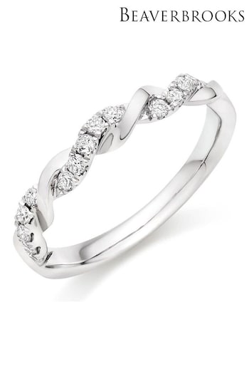 Beaverbrooks Platinum Diamond Twist Wedding Ring (475617) | £1,250