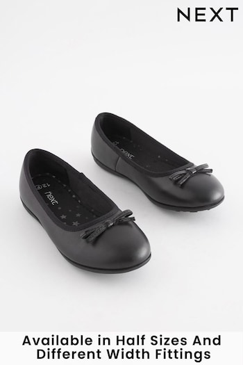 Black Narrow Fit (E) School Leather Ballet Shoes isa (476326) | £24 - £31