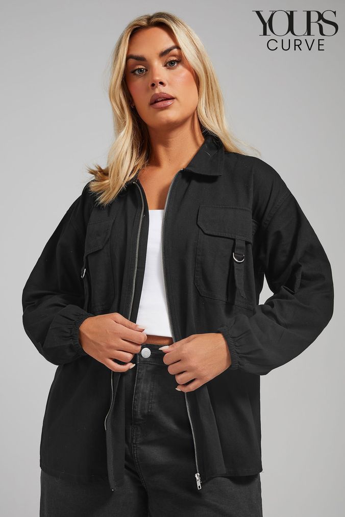 Plus size utility jacket with hood shop