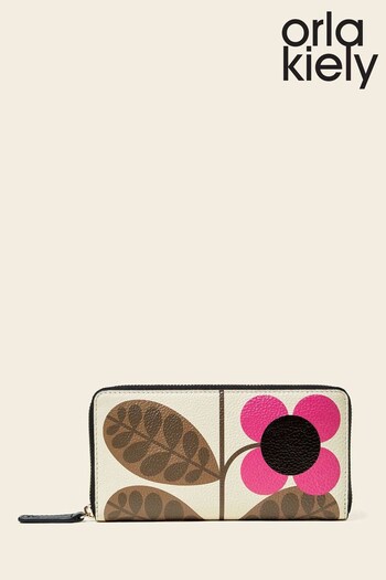 Orla Kiely Forget Me Not Brown Wallet - Botanica Bloom Chestnut (477332) | £130