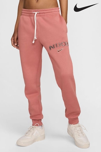 Nike Pink Phoenix Fleece Mid-Rise Logo Joggers (477383) | £55