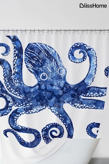 BlissHome Blue Creatures Octopus Shower Curtain (477406) | £27