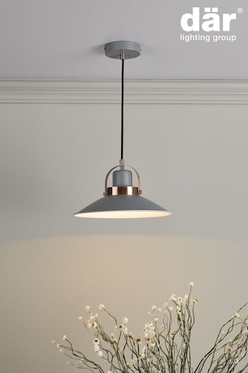 Dar Lighting Grey Liden Ceiling Light Pendant (477643) | £59