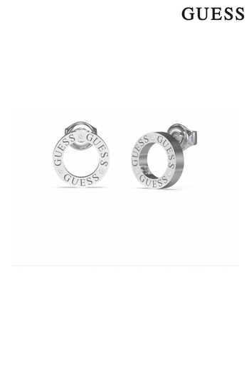 Guess Ladies Silver Tone Circle Lights Earrings (477908) | £39
