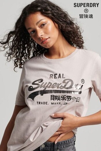 Superdry Brown Vintage Logo Embellished T-Shirt (478063) | £27