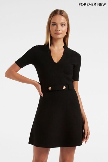 Forever New Black Alex Mini Knit Dress (478215) | £95