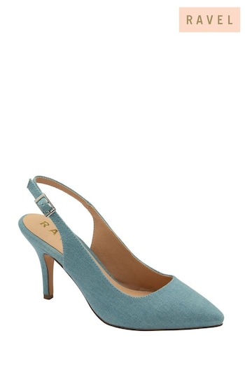 Ravel Blue Slingback Shoes On a Kitten Heels (478722) | £60