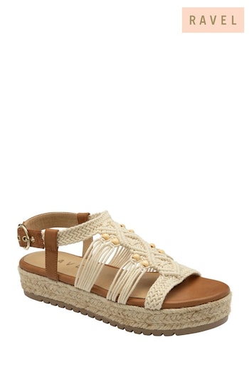 Ravel Brown Flatform Sandals With A Woven Textile Upper (479137) | £60
