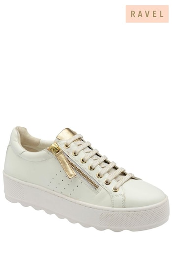 Ravel White Leather Side Zip Trainer (479181) | £80