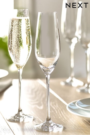 Clear Nova Flute Glasses Set of 4 Champagne Flute Glasses (479348) | £18