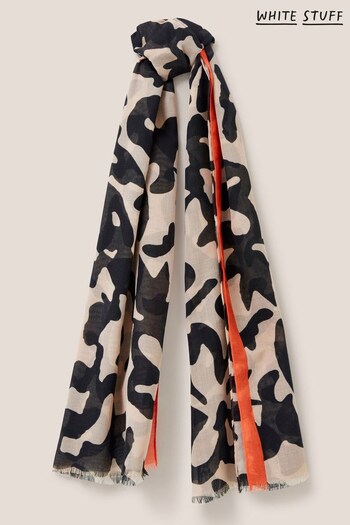 White Stuff Oversized Natural Abstract Scarf (480530) | £25