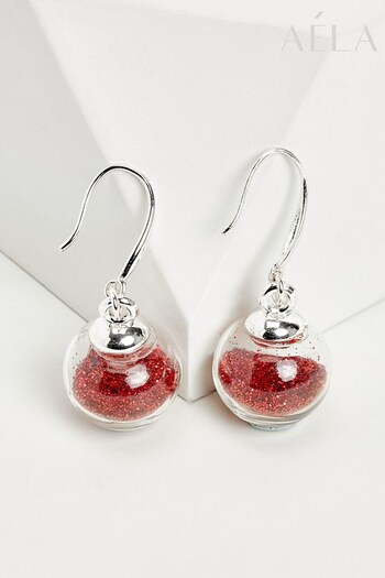 Aela Red Shaker Ball Drop Earrings (480648) | £8