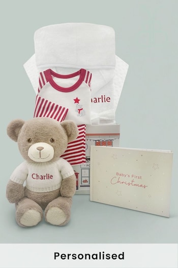 Personalised Baby's First Christmas Frankie Bear Festive Bedtime Set (480779) | £115