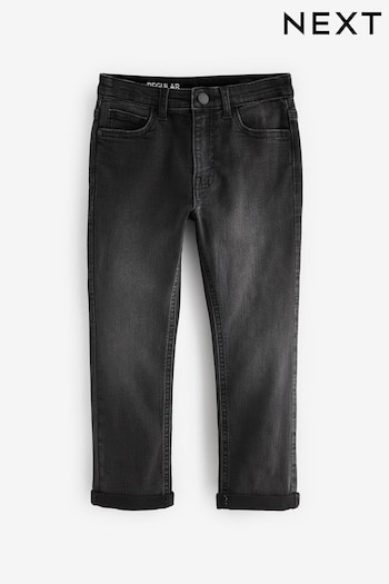 Grey Charcoal Regular Fit Cotton Rich Stretch Jeans Hem (3-17yrs) (480854) | £12 - £17