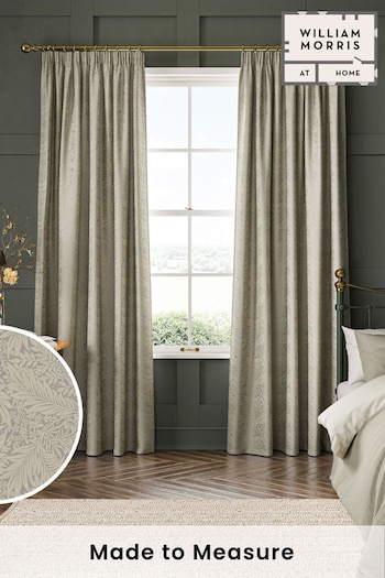 William Morris At Home Grey Larkspur Woven Made to Measure Curtains (481353) | £119