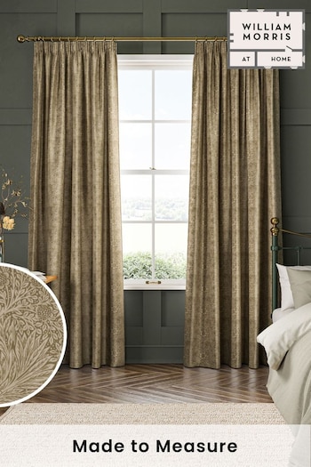 William Morris At Home Natural Marigold Velvet Made to Measure Curtains (481567) | £119